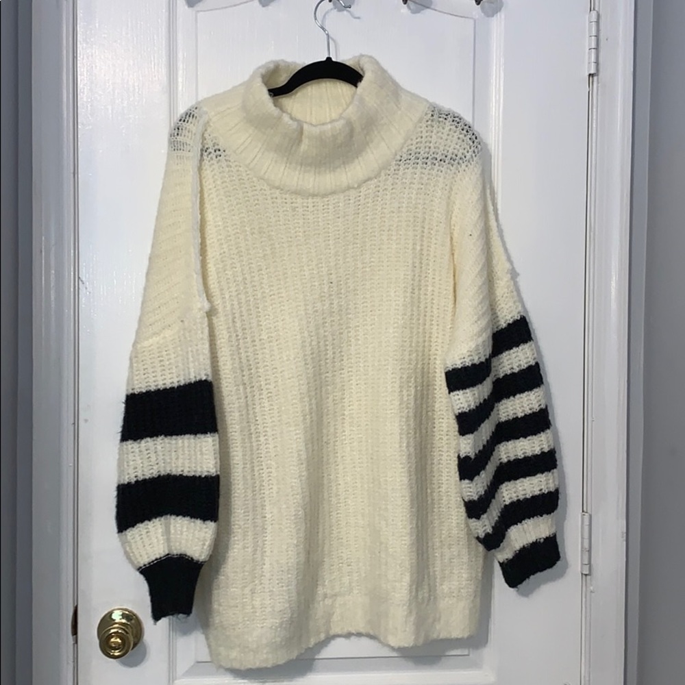 oversized fuzzy turtle neck sweater